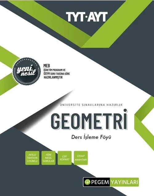 Pegem YKS TYT AYT Geometri Ders İşleme Föyü Pegem Akademi Yayınları